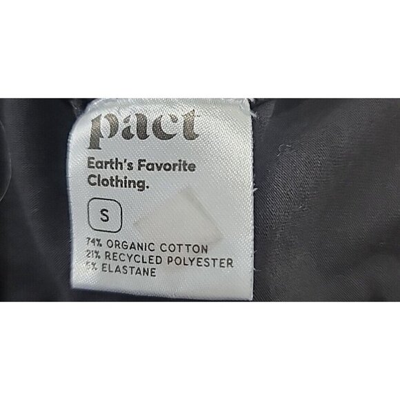 Pact Organic Cotton Blend Black Mini Dress Short Sleeves Pockets Women's Small - Picture 8 of 9